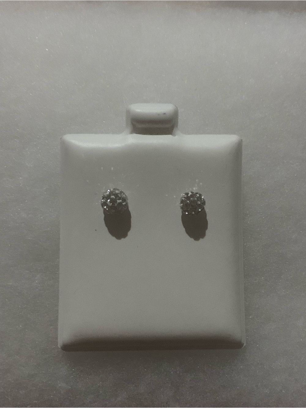 10k Gold Solid Earrings - White/silver